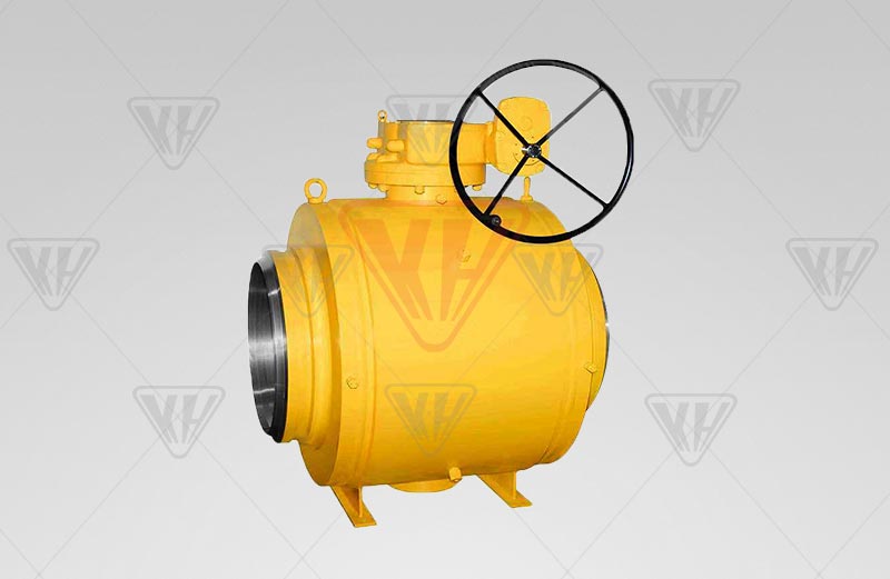 Fixed worm gear welded ball valve